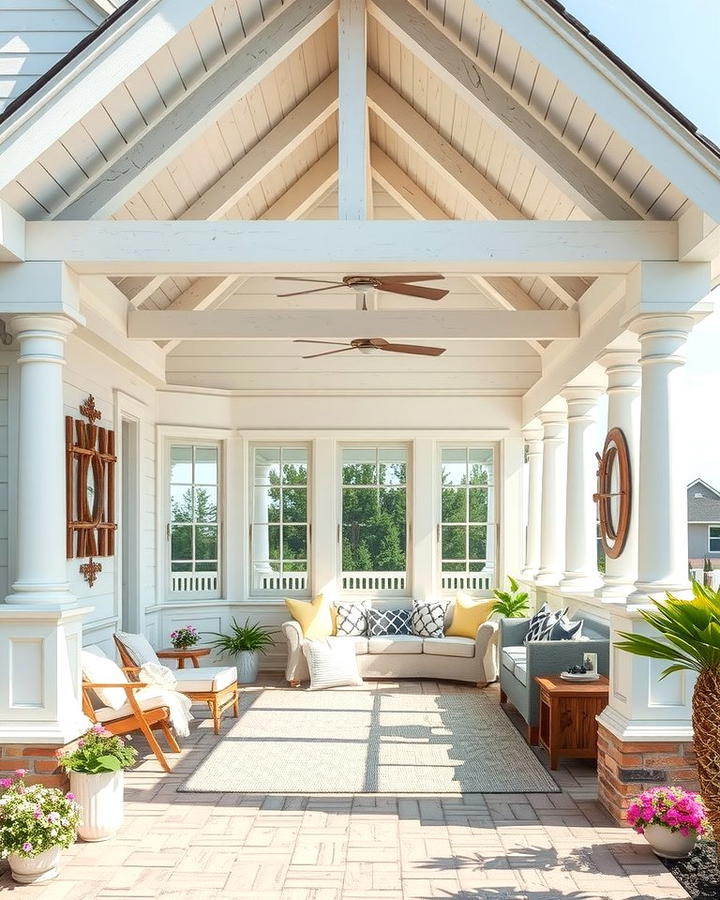 Coastal Inspired Gable Porch - 25 Open Gable Porch Ideas