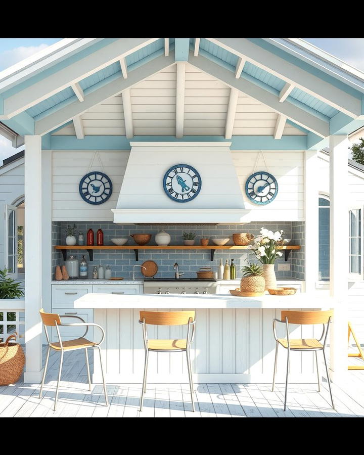 Coastal Inspired Gazebo Kitchen - 30 Outdoor Kitchen with a Gazebo Ideas