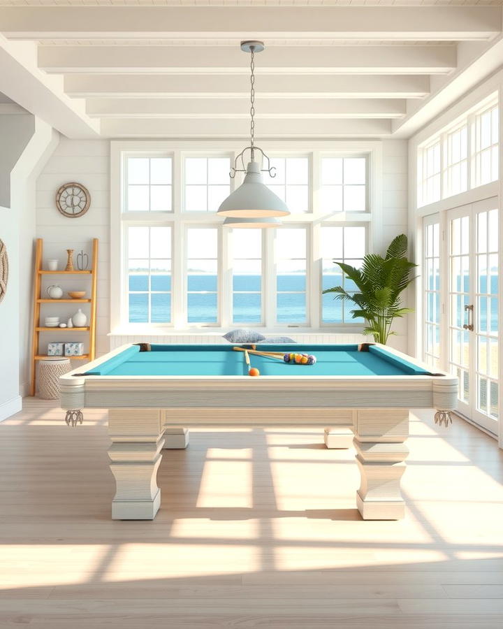 Coastal Inspired Pool Table Room - 25 Pool Table Room Ideas