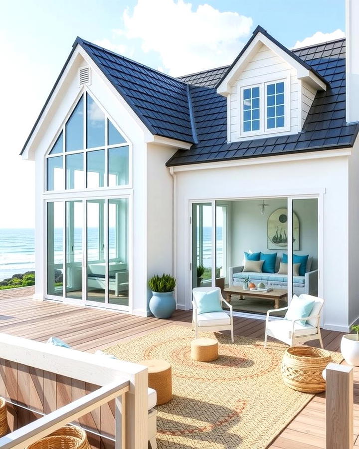 Coastal Inspired Retreat - 25 White Exterior Home with a Black Roof Ideas