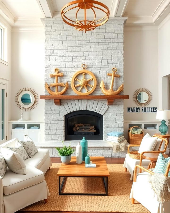 Coastal Inspired Serenity - 25 Stacked Stone Fireplace Ideas