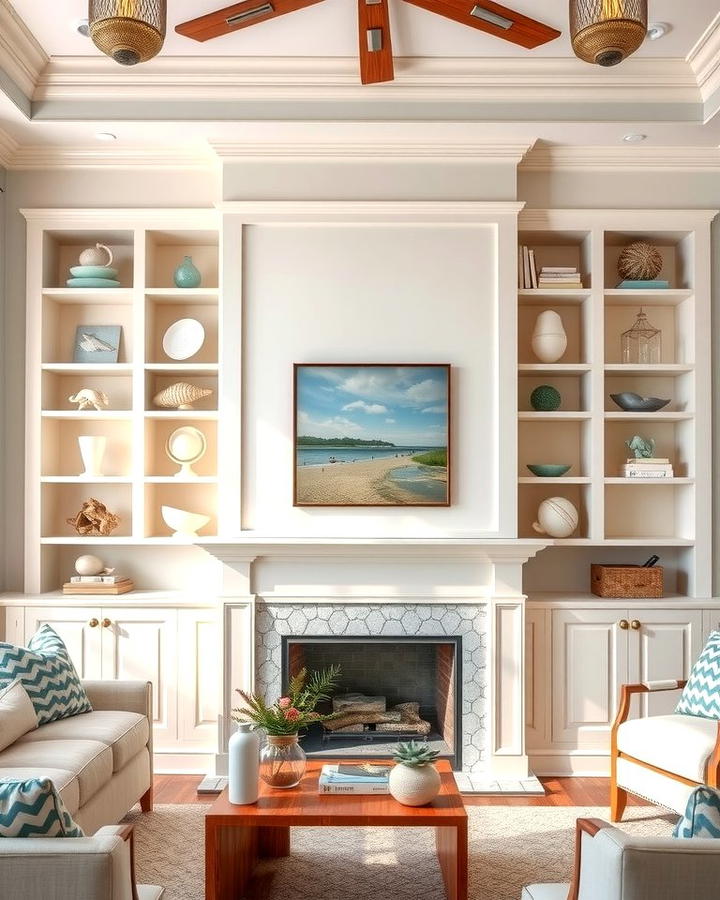 Coastal Inspired Shelving - 30 Fireplace With Bookshelves