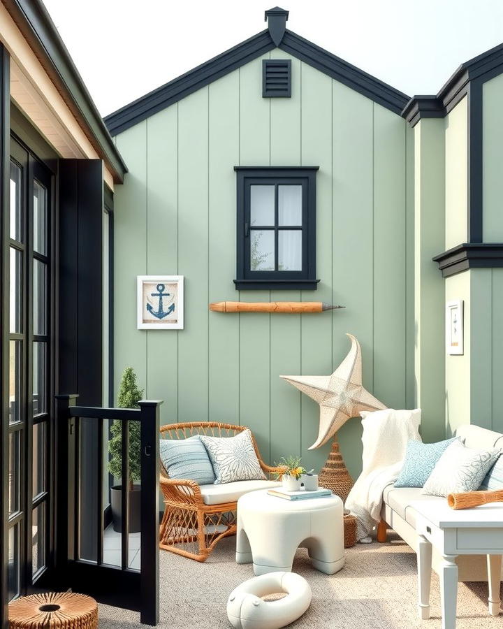 Coastal Serenity - 25 Sage Green House With Black Trim Ideas