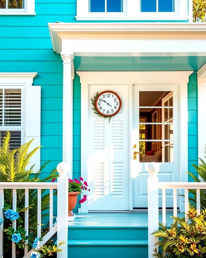 Coastal Teal with White Trim - 25 Teal House Exterior Ideas