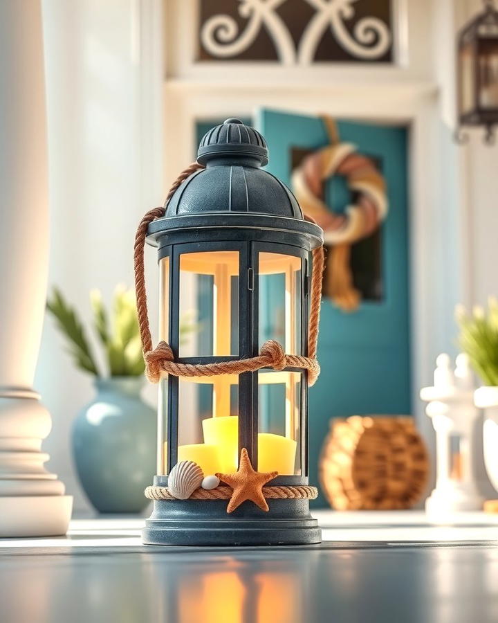 Coastal Themed Lanterns - 25 Summer Front Door Decor Ideas