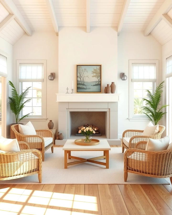 Coastal Vibes with Light Tones - 25 Off-center Fireplace Ideas