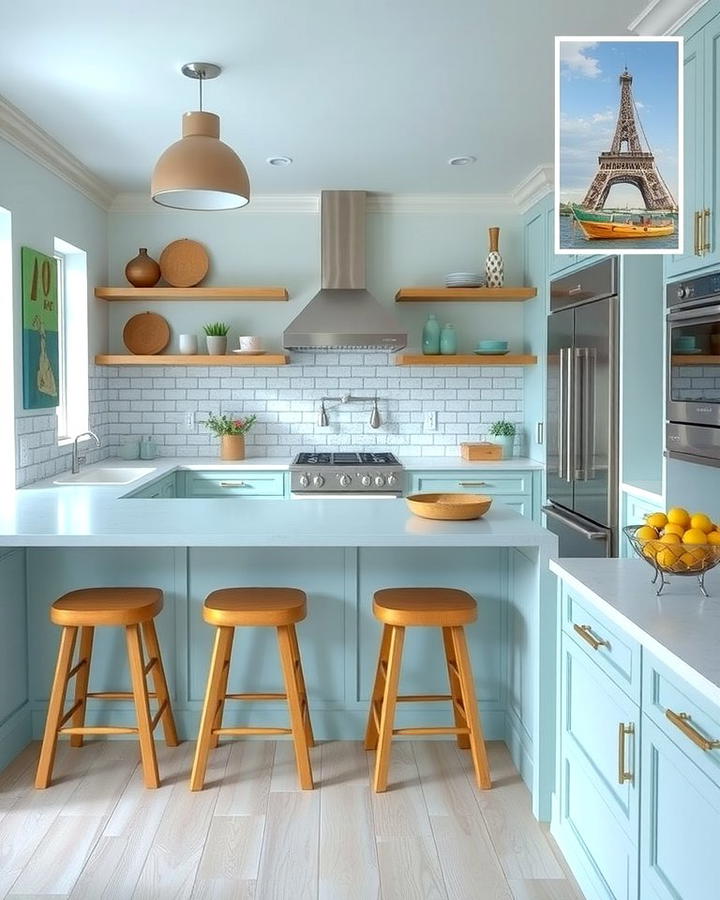 Coastal Vibes with Seafoam Blue Countertops - 30 kitchens with blue countertops