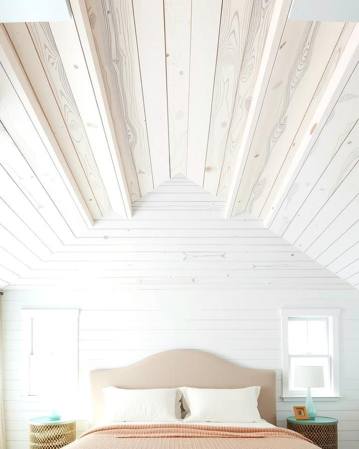 Coastal Vibes with Whitewashed Plywood Ceilings - 25 Plywood Ceiling Ideas