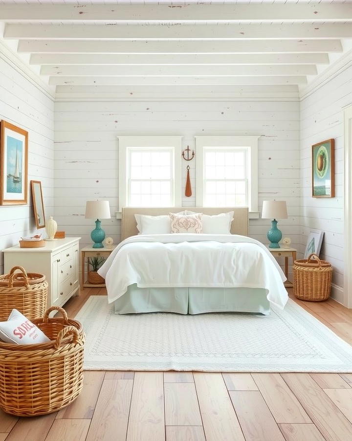 Coastal Vibes with Whitewashed Shiplap - 25 Shiplap Bedroom Ideas