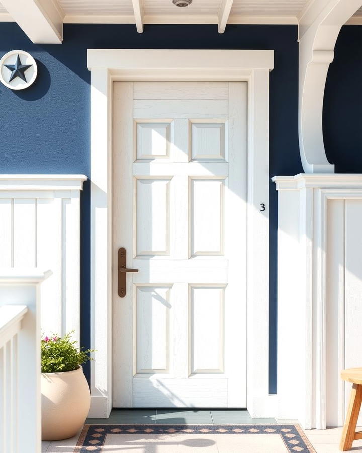 Coastal Whitewash - 25 Stained Front Door Ideas