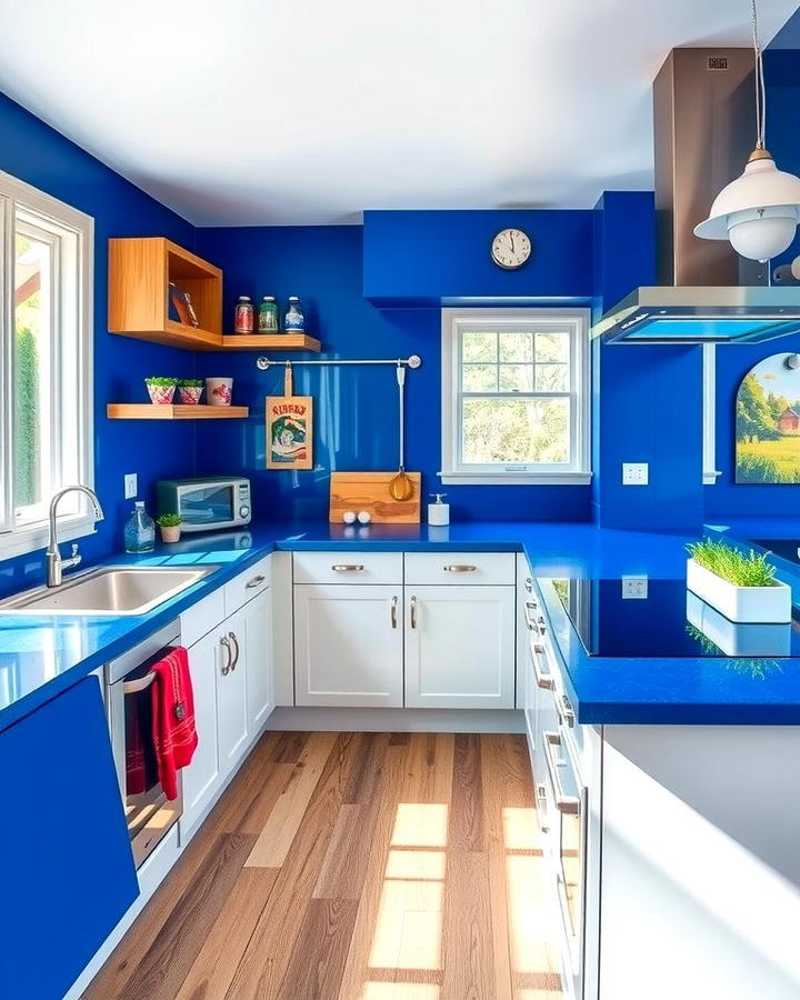 Cobalt Blue Countertops for a Bold Statement - 30 kitchens with blue countertops