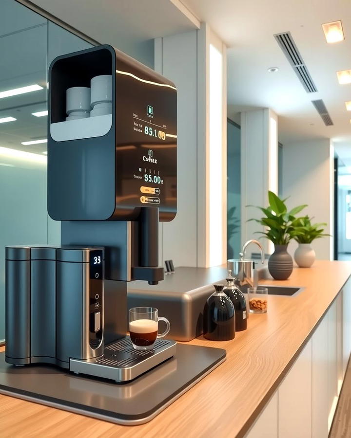 Coffee Bar with Smart Appliances - 25 Office Coffee Station Ideas