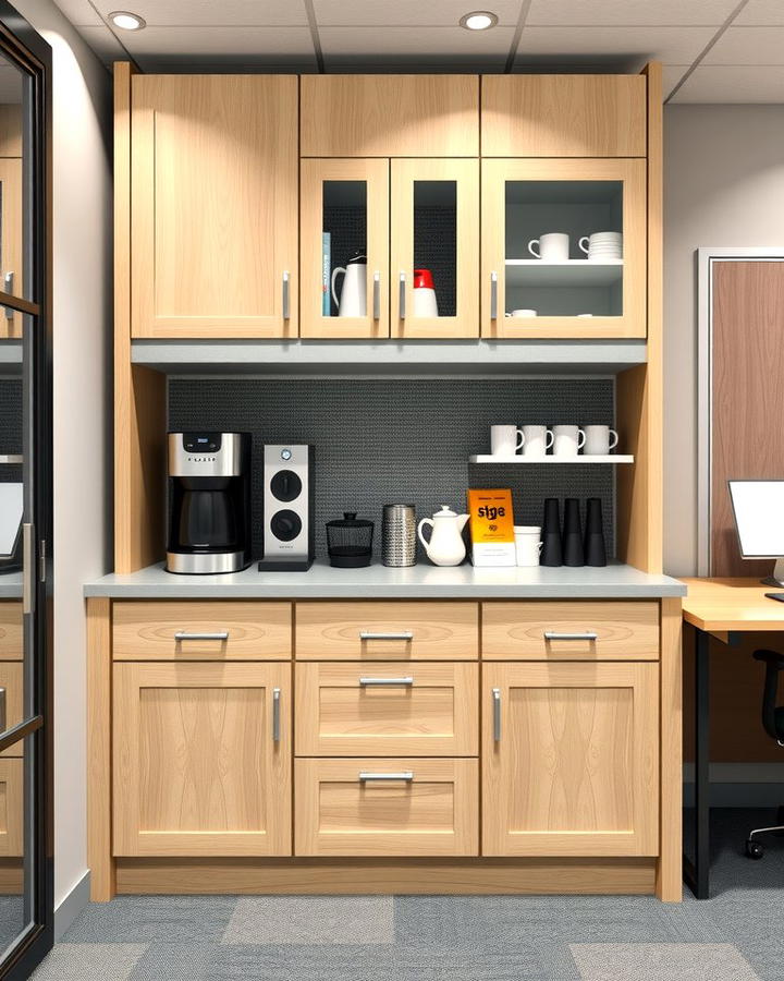 Coffee Station with Built In Storage 2 - 25 Office Coffee Station Ideas