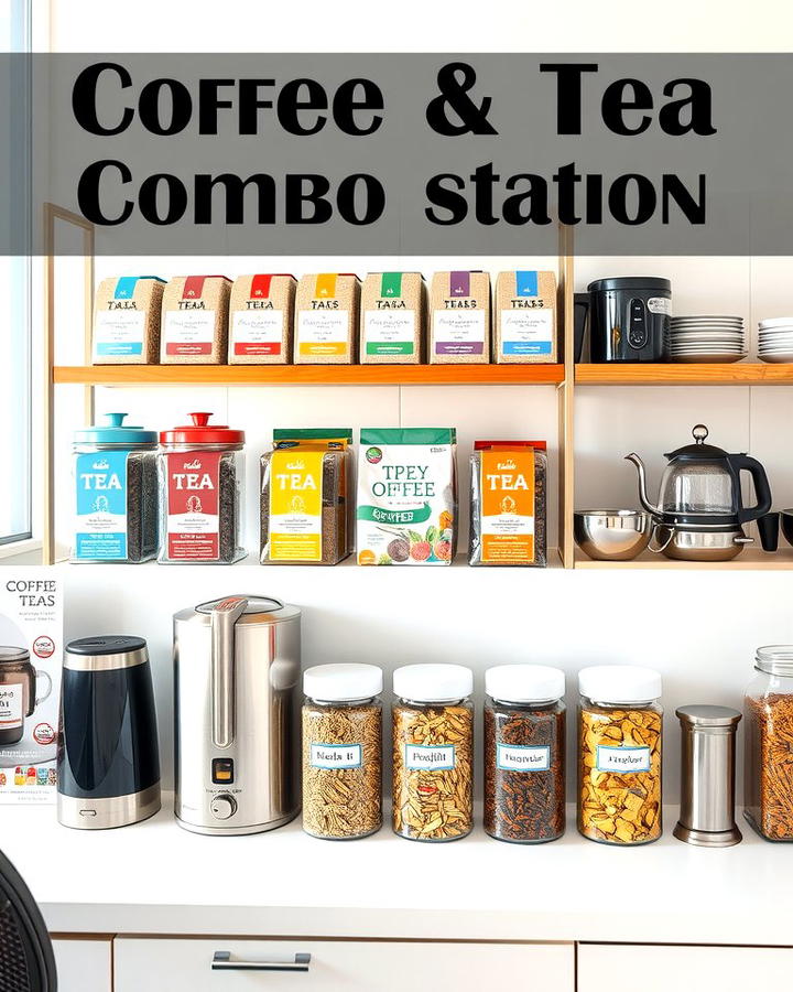 Coffee and Tea Combo Station - 25 Office Coffee Station Ideas