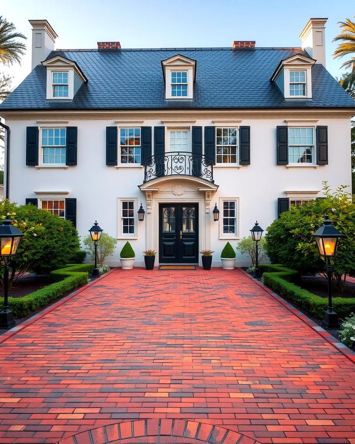 Colonial Revival Style - 25 White Exterior Home with a Black Roof Ideas