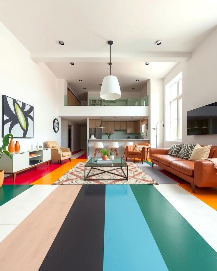 Color Blocked Floors - 25 Painted Floor Ideas