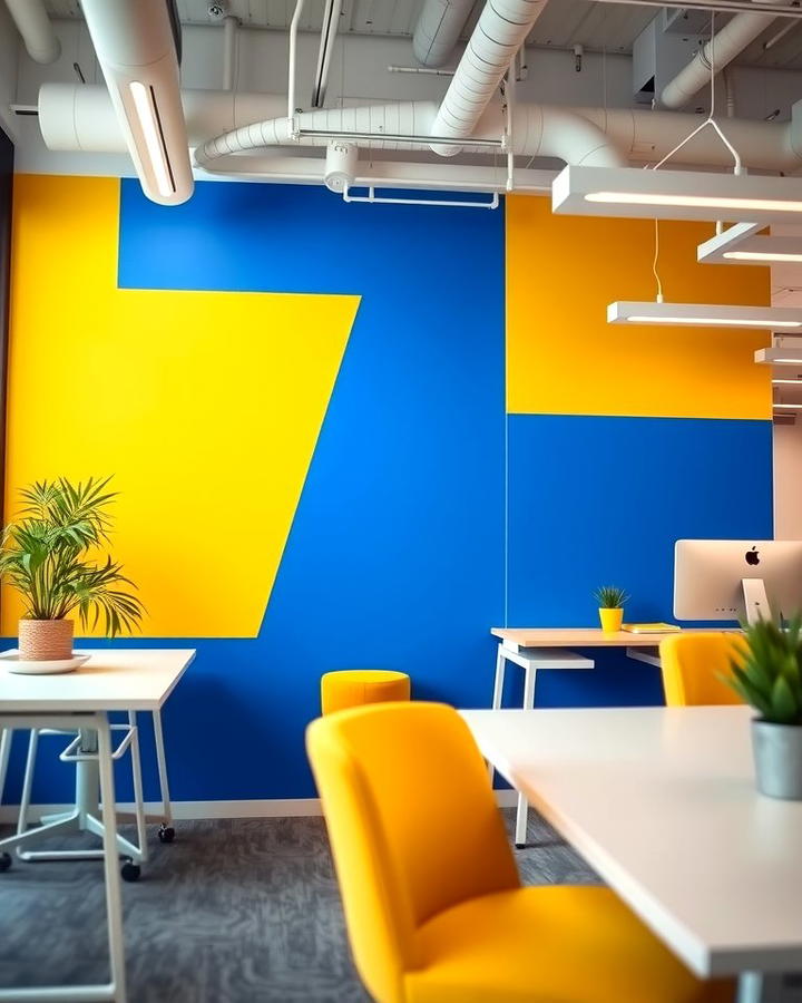 Color Blocking - 25 Office Accent Wall Ideas