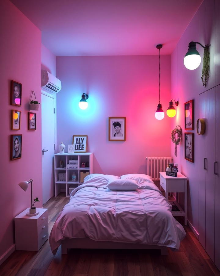 Color Changing Bulbs for Versatility - 25 small bedroom lighting ideas