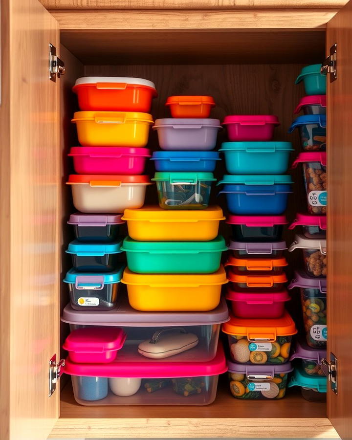 Color Code by Purpose - 25 Tupperware Organization Ideas