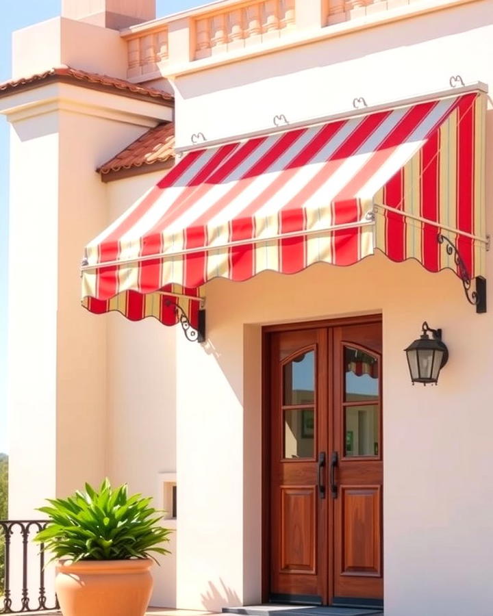 Colorful Awnings for Functional Style - 30 Mediterranean House Exterior Ideas