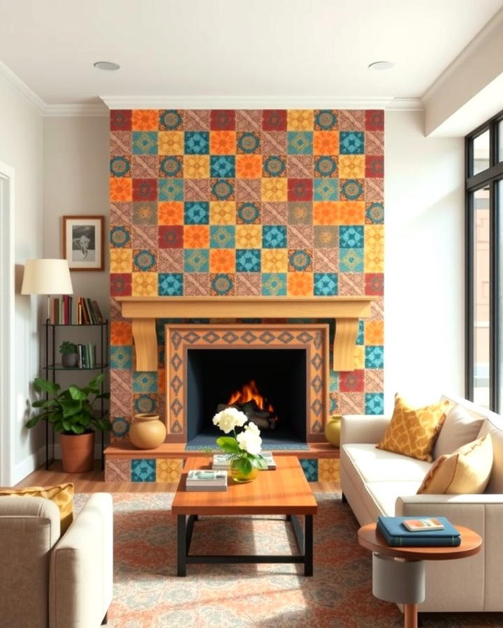 Colorful Fireplace Surrounds for a Bold Statement - 25 Small Living Room Fireplace Ideas