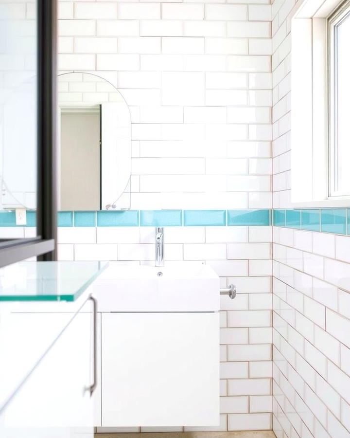 Colorful Grout - 30 Colorful Bathroom Ideas