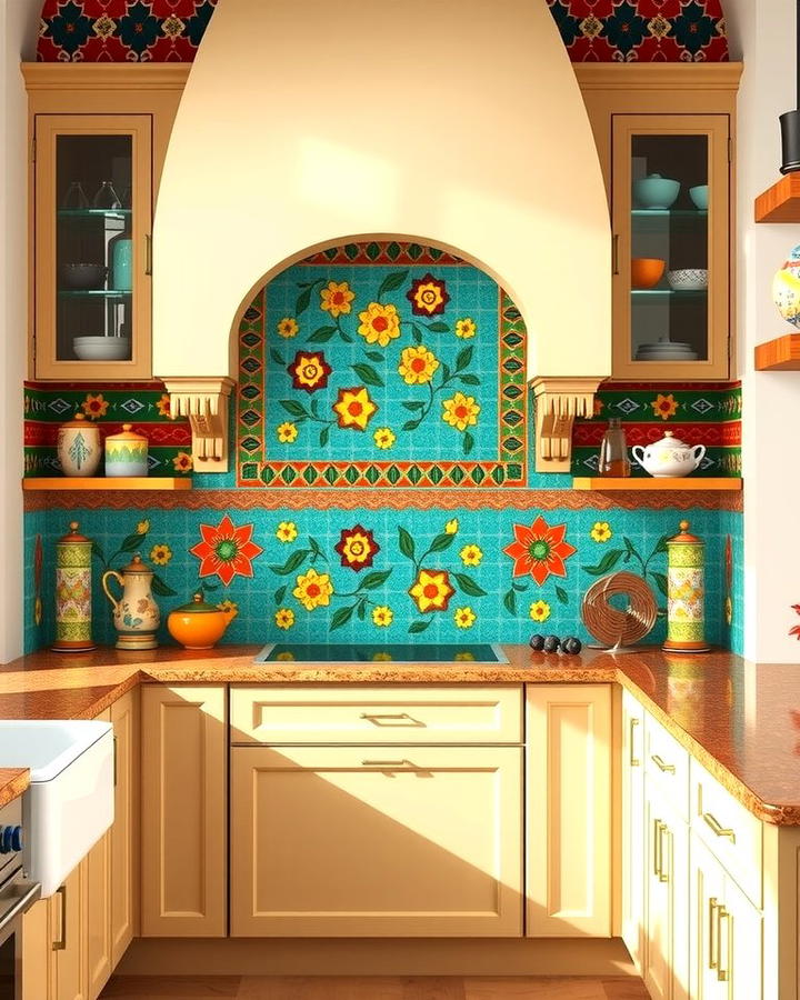 Colorful Mexican Tile Backsplash - 25 Southwestern Kitchen Ideas