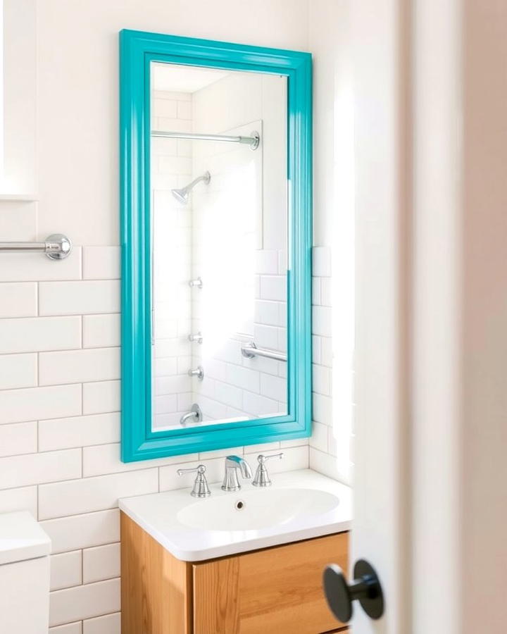 Colorful Mirrors - 30 Colorful Bathroom Ideas