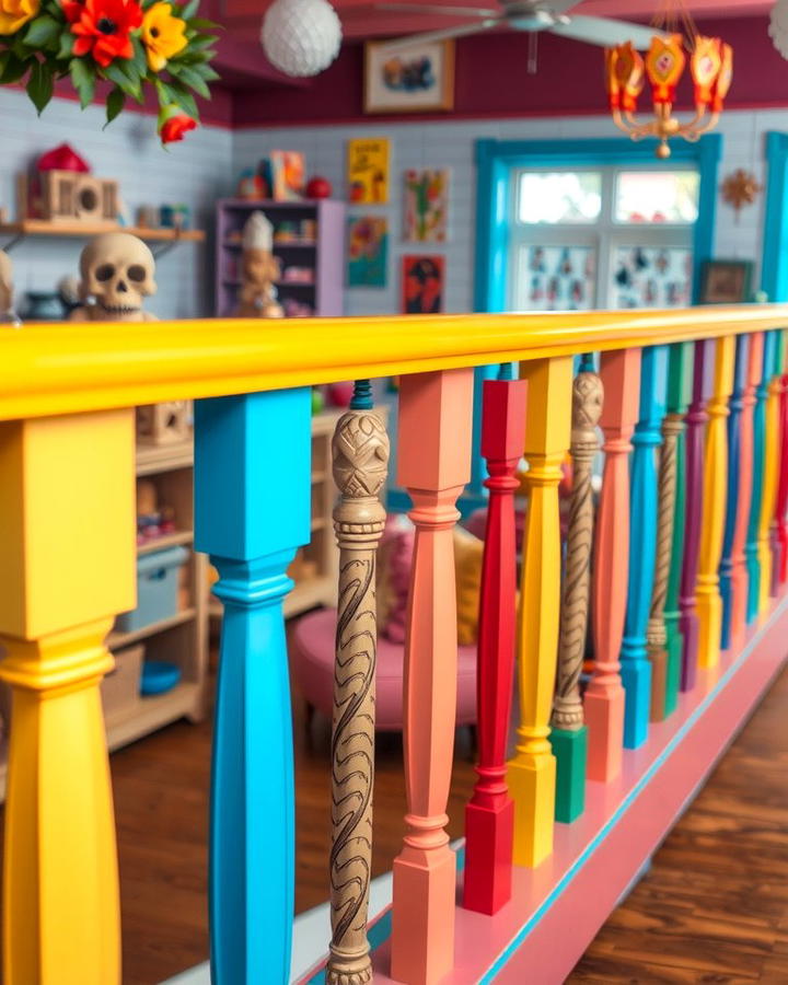 Colorful Railings for a Playful Touch - 25 Stair Railing Ideas