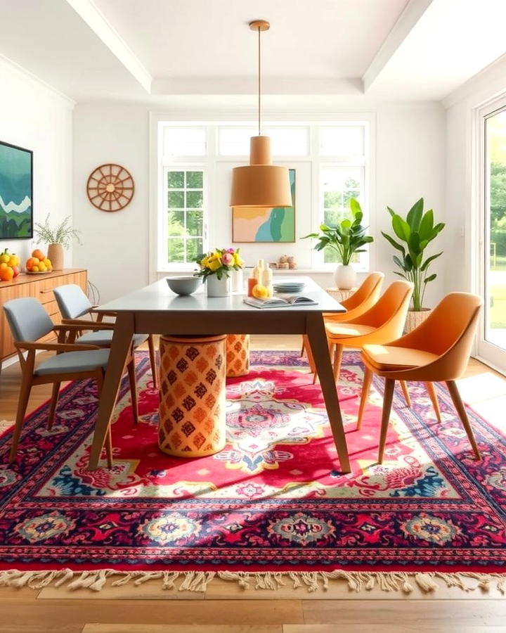 Colorful Rugs for Vibrant Energy - 30 Dining Room Rug Ideas