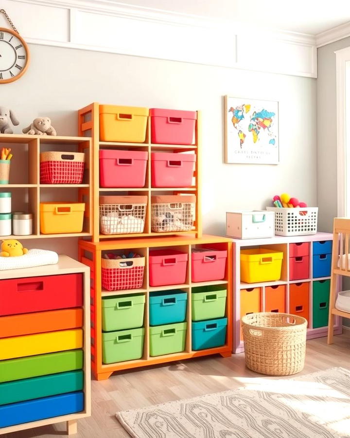 Colorful Storage Solutions - 25 Rainbow Nursery Ideas