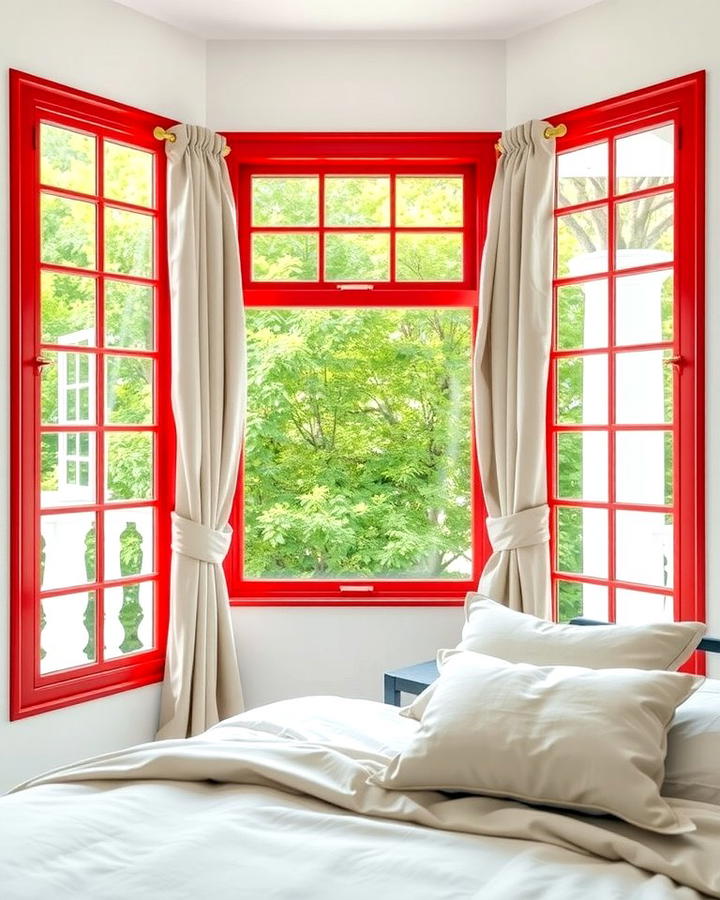 Colorful Window Frames - 30 Colorful Room Ideas