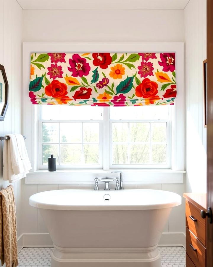 Colorful Window Treatments - 30 Colorful Bathroom Ideas