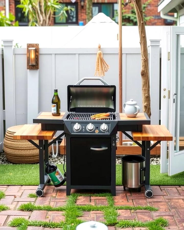 Compact BBQ Stations for Entertaining - 25 Small Backyard Landscaping Ideas