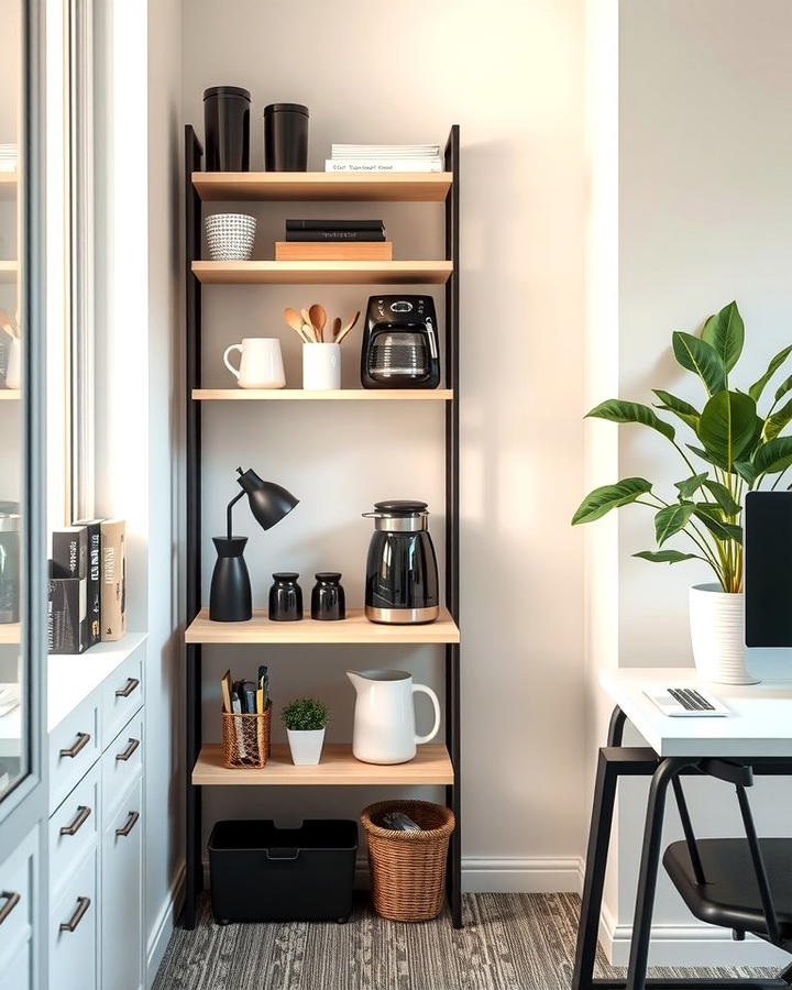 Compact Corner Coffee Station - 25 Office Coffee Station Ideas