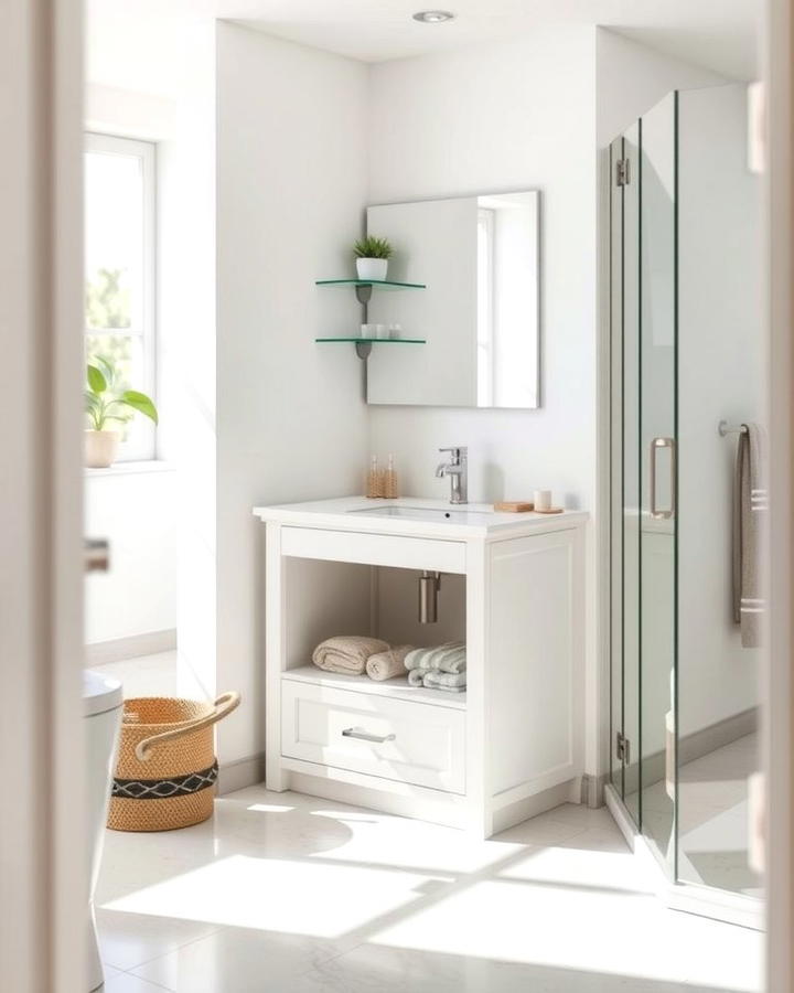 Compact Corner Vanity - 25 Small Ensuite Design Ideas