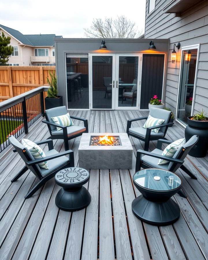 Compact Fire Pit Area - 25 Small Deck Ideas