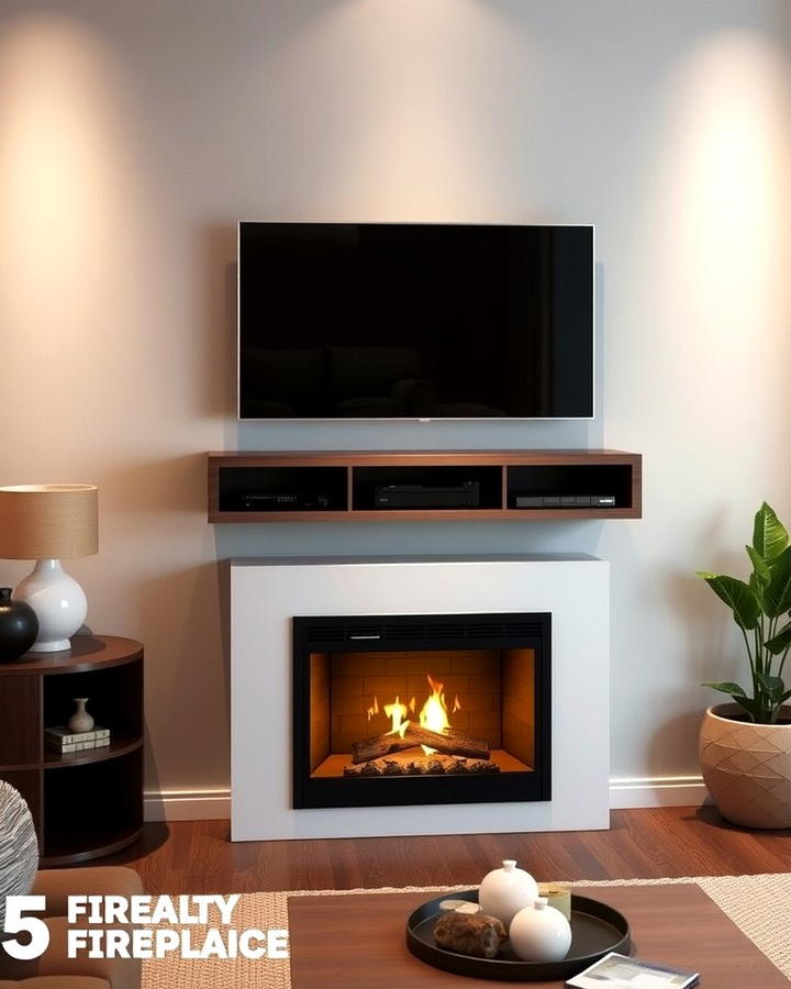 Compact Fireplaces Below TV Units - 25 Small Living Room Fireplace Ideas