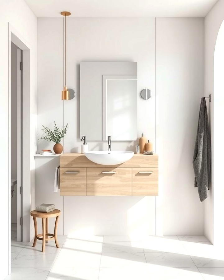 Compact Floating Vanities - 25 Scandinavian Bathroom Ideas