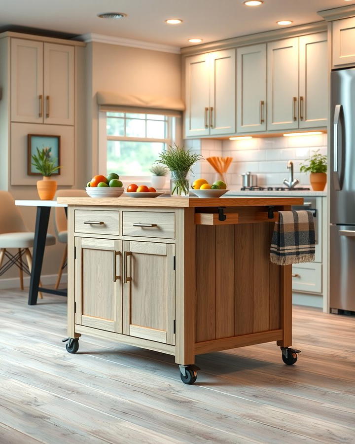 Compact Kitchen Islands - 25 Mobile Home Kitchen Ideas