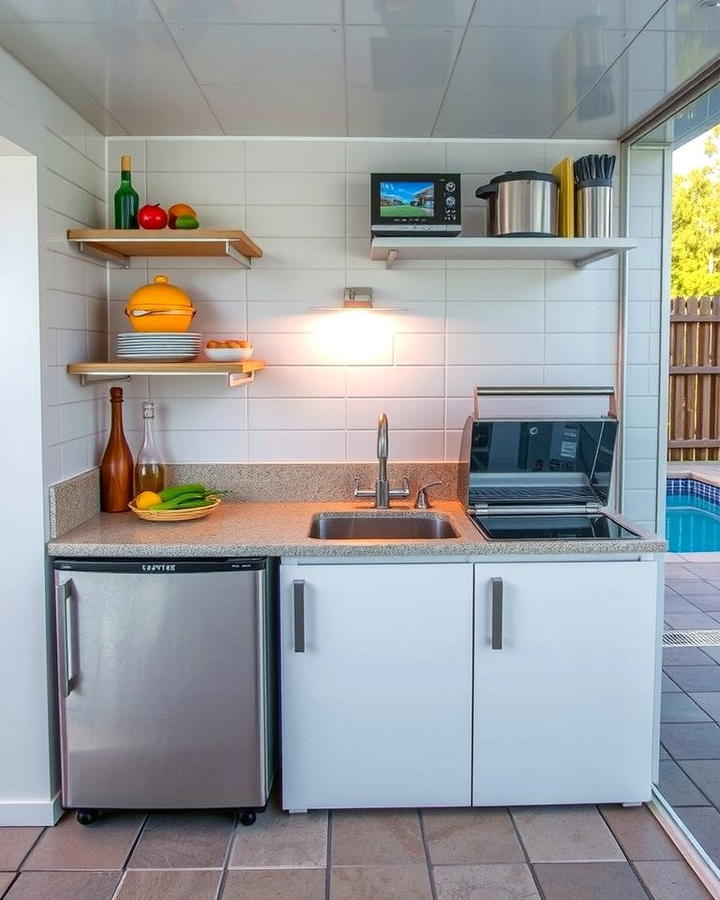 Compact Poolside Kitchenette - 30 Pool House With Outdoor Kitchen Ideas