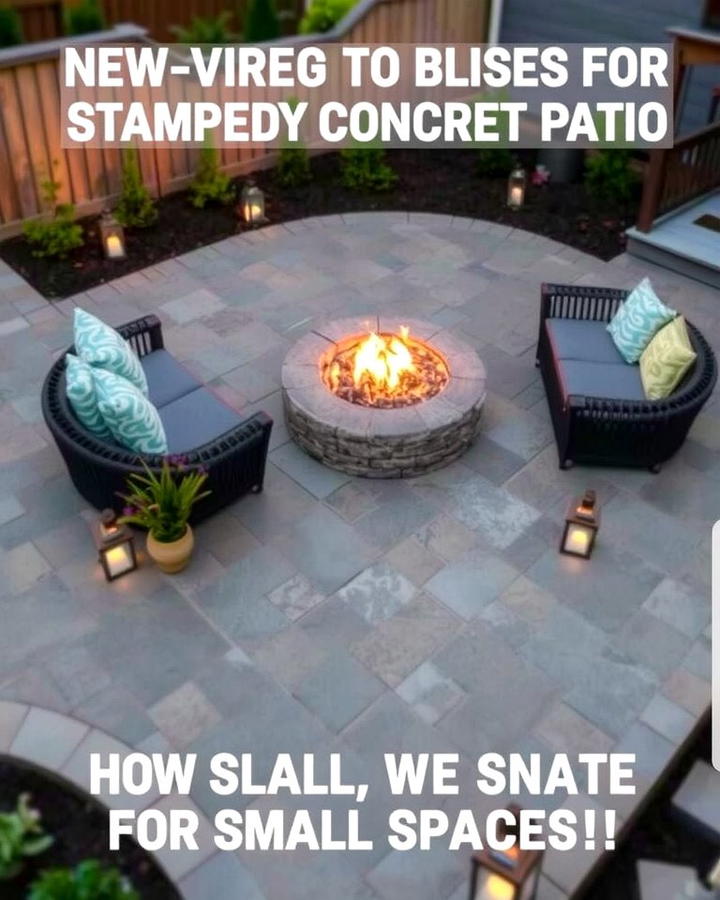 Compact Stamped Concrete Patio with Fire Pit for Small Spaces - 25 Stamped Concrete Patio With Fire Pit Ideas