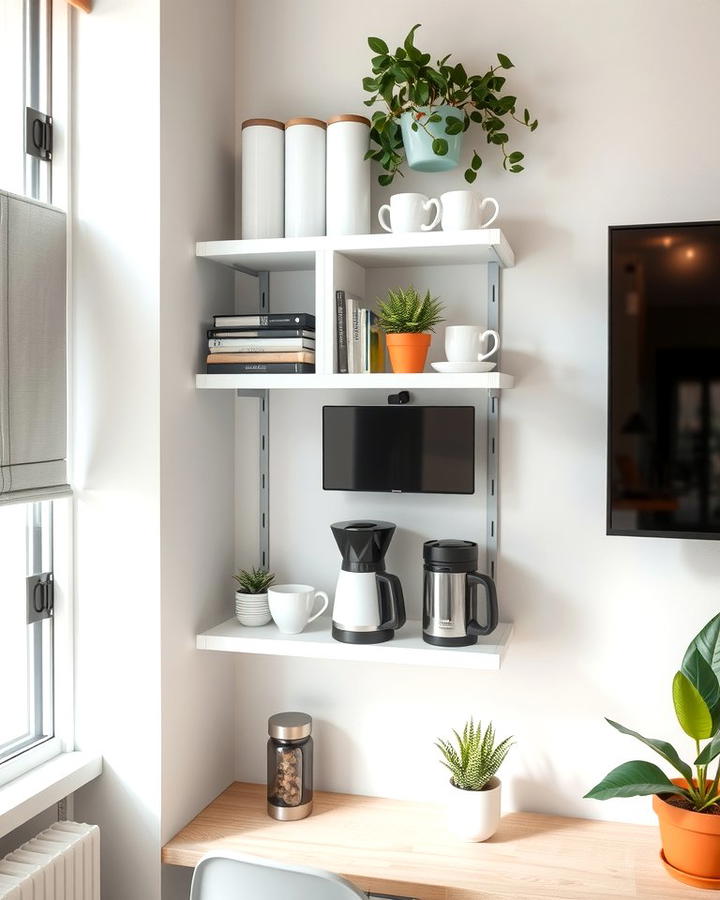 Compact Wall Mounted Station - 25 Office Coffee Station Ideas