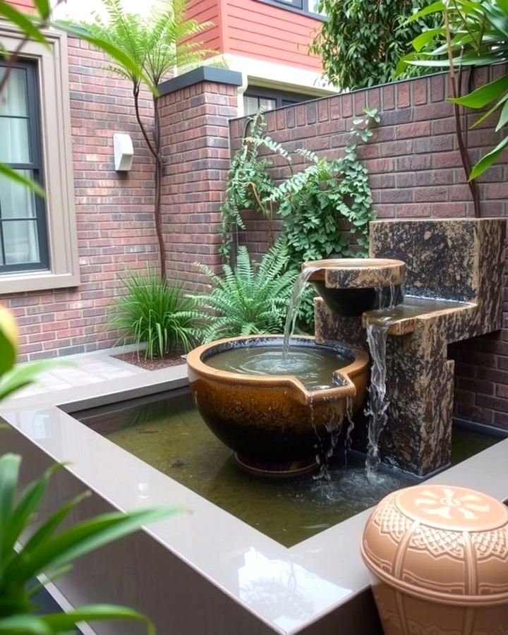 Compact Water Feature - 25 townhouse patio ideas