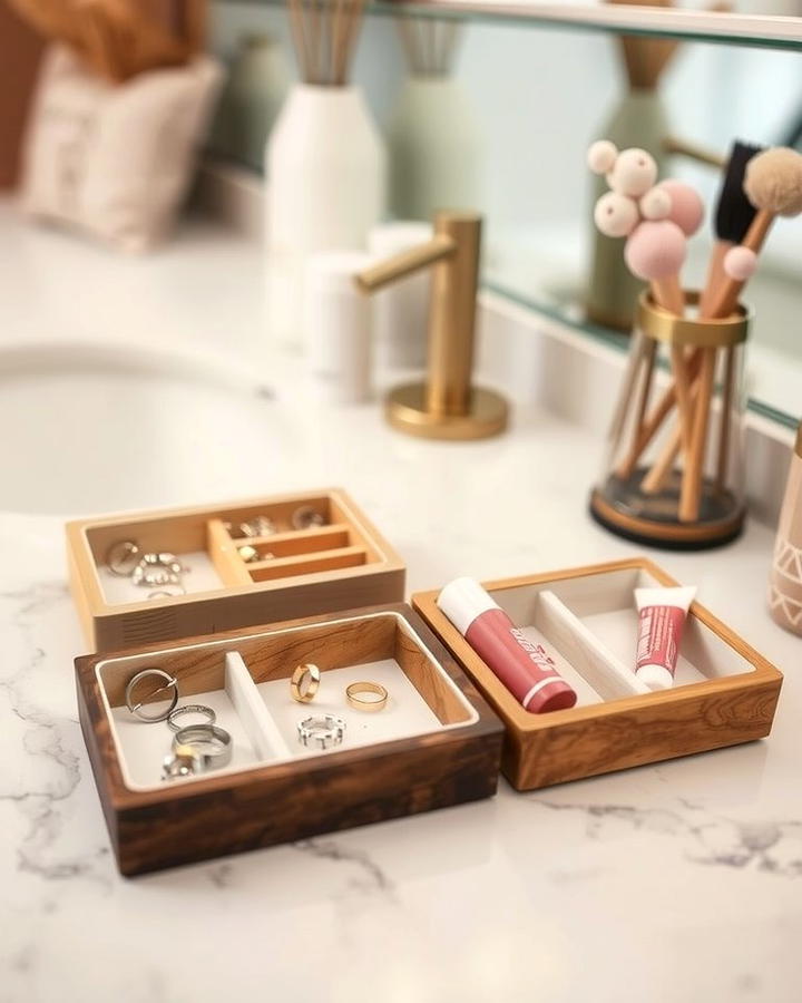 Compartmentalized Vanity Trays - 25 vanity organization ideas