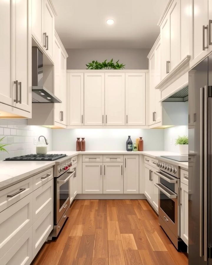 Complementing Stainless Steel Appliances - 25 Off-white Kitchen Cabinets