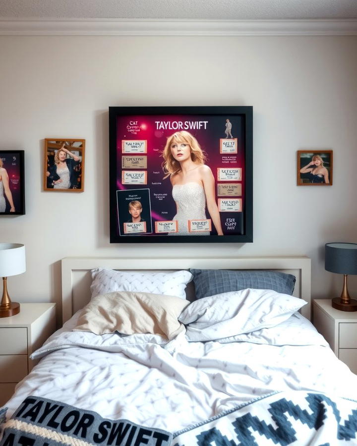 Concert Ticket Display - 25 Taylor Swift Themed Bedroom Decor Ideas