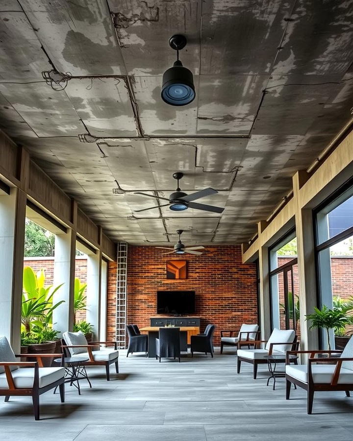 Concrete Ceiling with Exposed Beams - 25 patio ceiling ideas