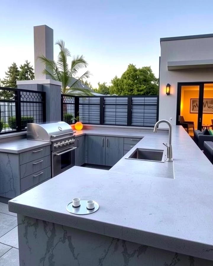 Concrete Countertops for Modern Appeal - 25 Outdoor Kitchen Countertop Ideas