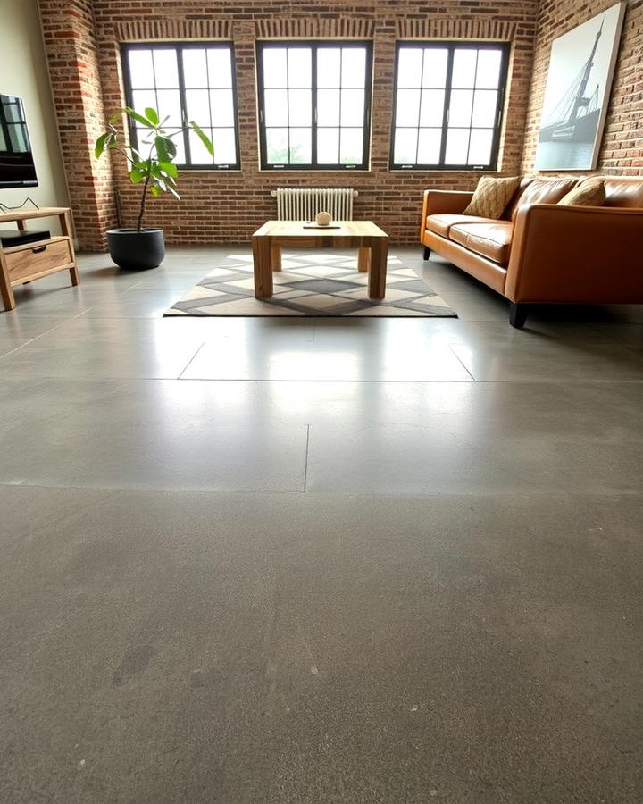 Concrete Floors - 30 Industrial Living Room Ideas